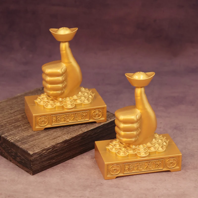 New Chinese Style Designated Fortune Office Desktop Ornament Metal Yuanbao Rotating Wealth-Attracting Craft Decoration Gift