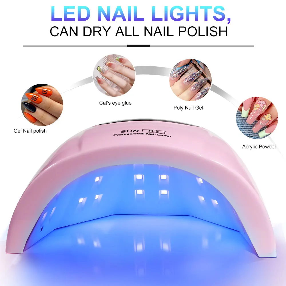 88W Nail Lamp UV LED Professional Curing All UV Gel Nail Polish Nail Dryer 24PCS LED Machine Infrared Sensor Nail Lamp