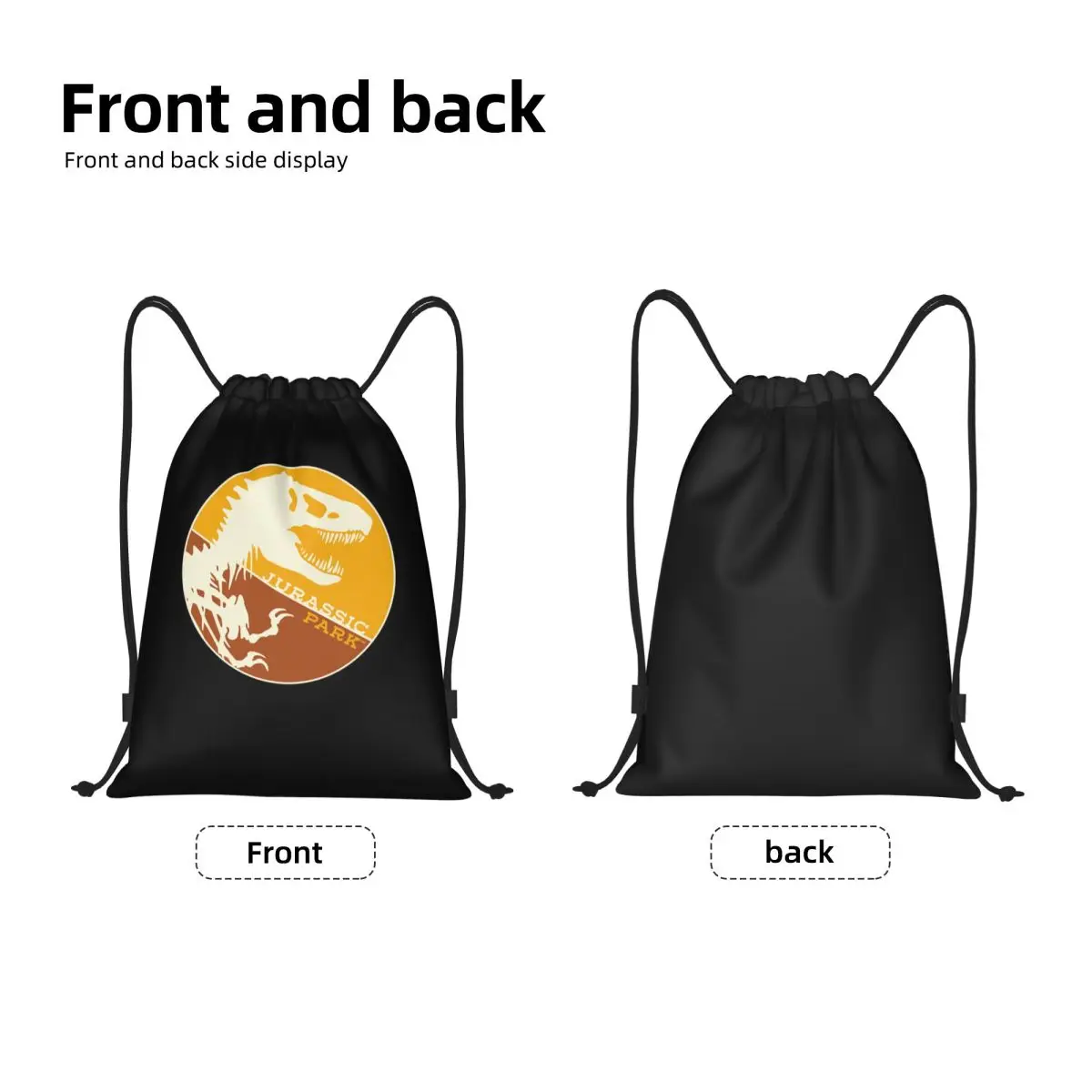 Jurassic Park Emblemasabtm54dce Drawstring Backpack Sports Gym Sackpack String Bags for Running