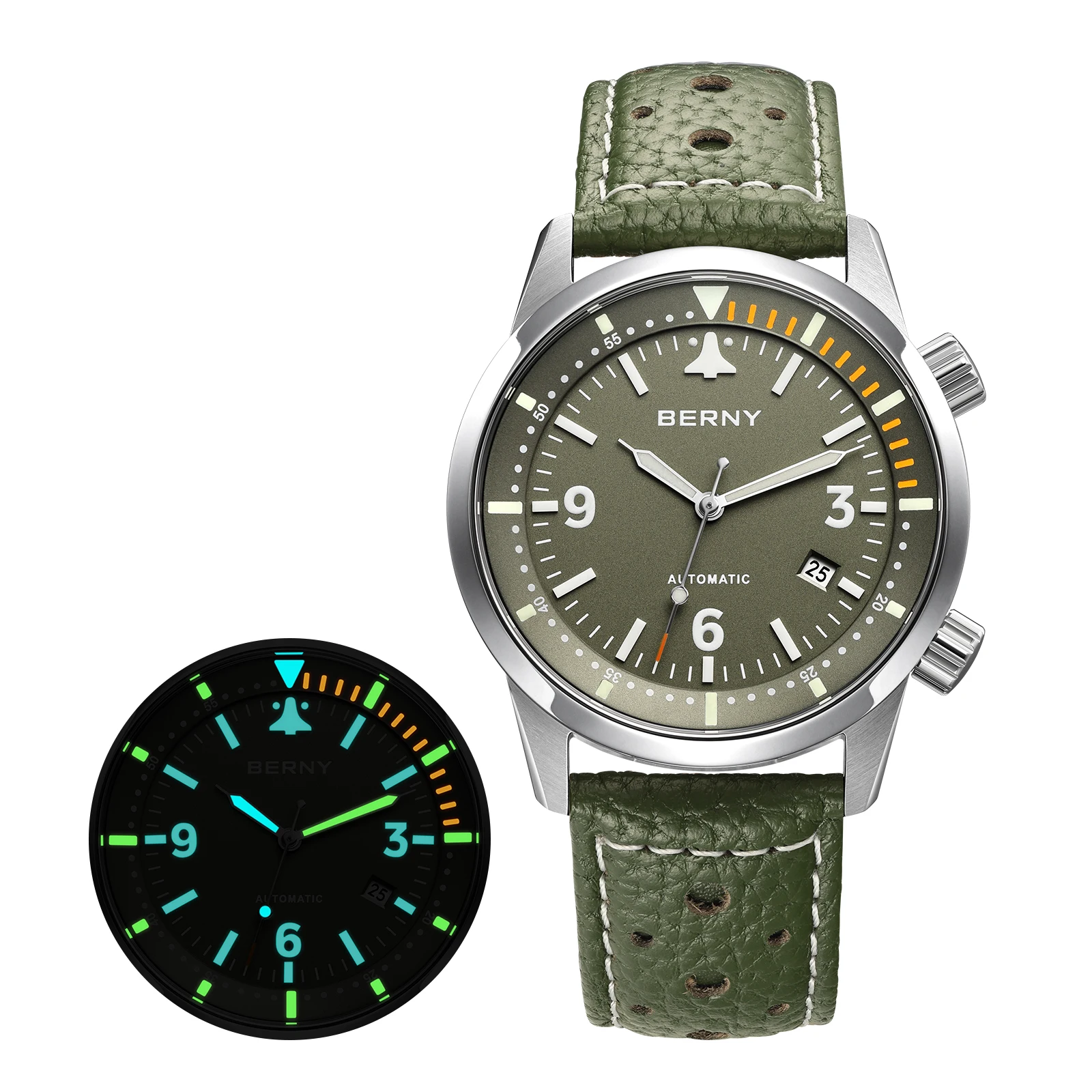 BERNY Automatische Herrenuhren, Top-Qualität, 20 ATM, 316L, leuchtender Saphir, AR-Beschichtung, Original ST1612, luxuriöse, modische Herren-Armbanduhr