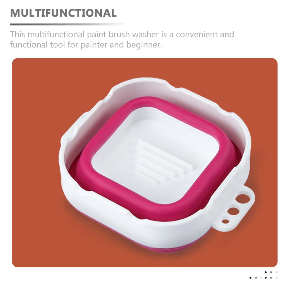 Lavadora de pinceles plegable, limpiador de pinceles de pintura multifuncional con bandeja para mezclar colores, Ideal para artistas principiantes,