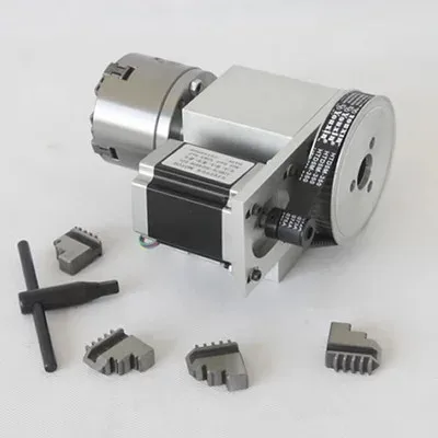 80mm Four Jaw Chuck Rotating Shaft Cnc Indexing Head