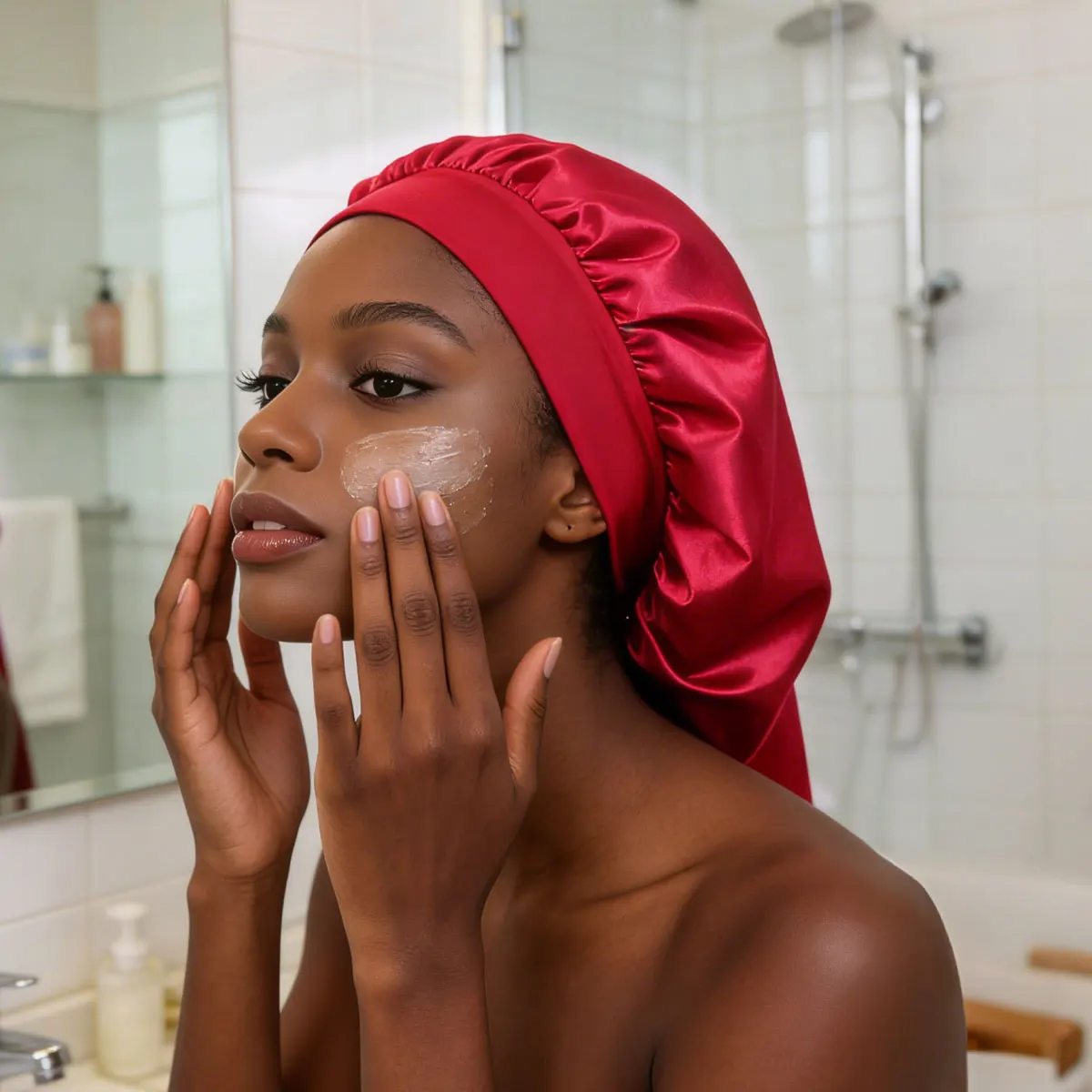 Solid Color Long Sleep Bonnet for Women, Extra Long Caps for Hair