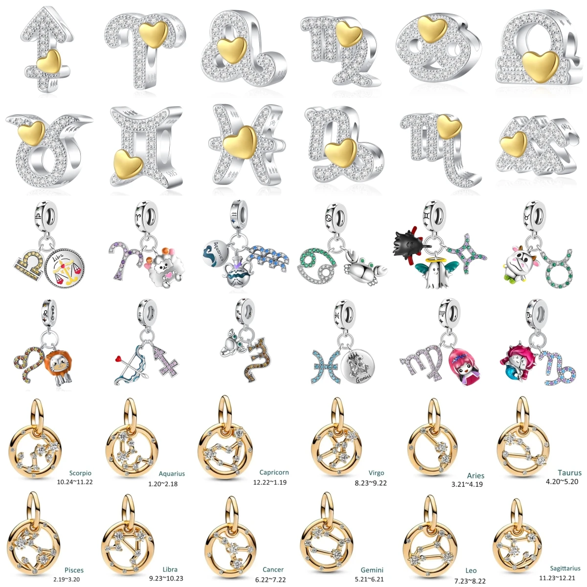 جديد 925 فضة اثني عشر الأبراج سلسلة العقرب ليو القوس الخرز قلادة صالح الأصلي سوار مجوهرات هدية #1