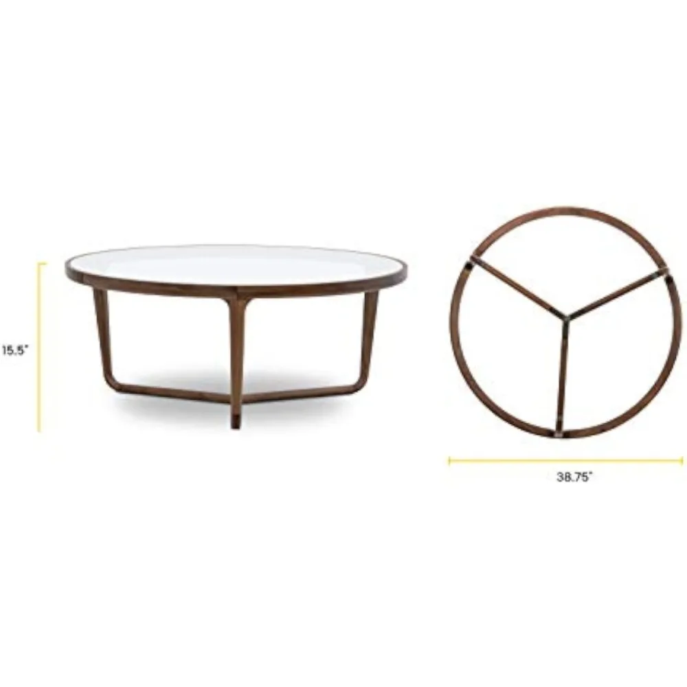 POLY & BARK Ciro Table basse ronde Noyer