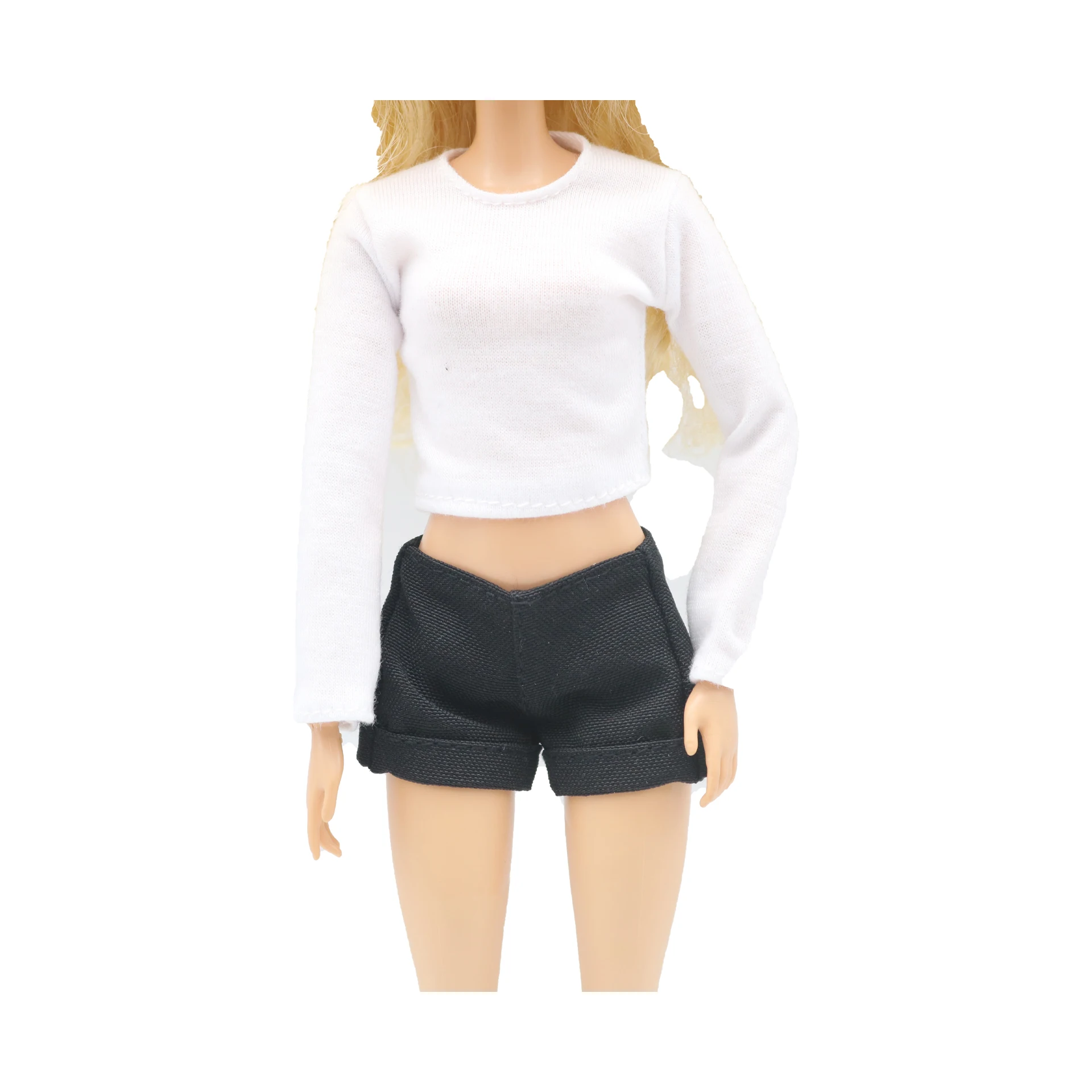 New 30cm 1/6  simple Claus Tshirt Denim shorts Daily Wear Accessories Clothes for Barbies doll