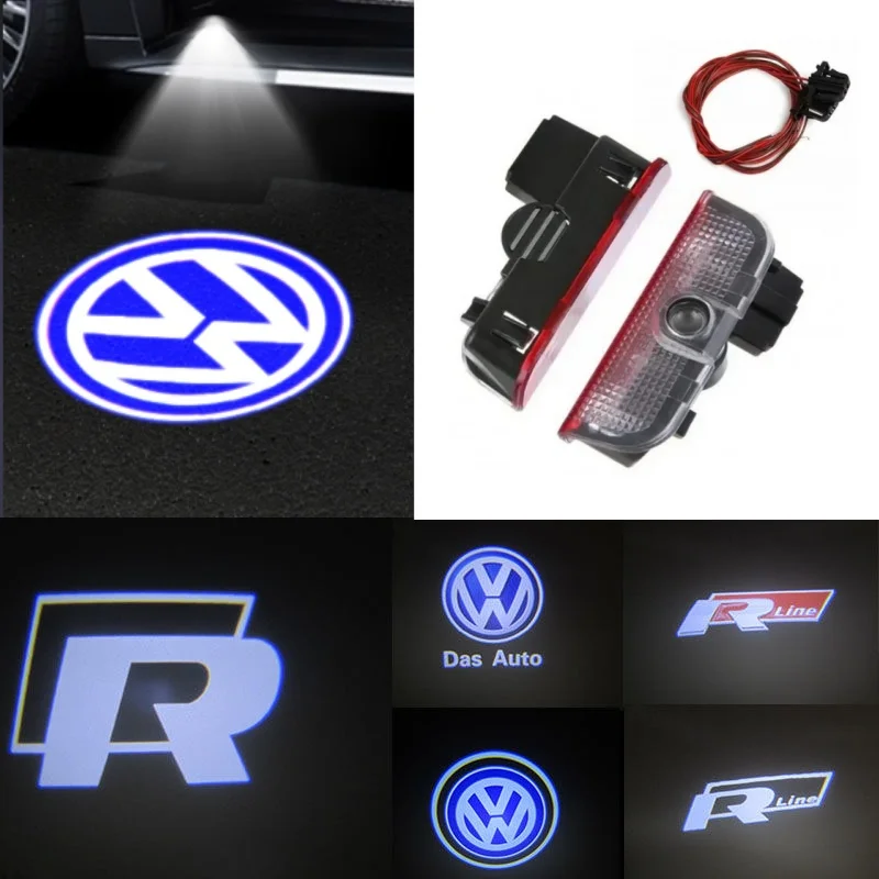 

For VW MK5/6/7/7.5 GTI GTD GTE Touareg CC Passat B6 B7 B8 B9 C6 C7 C8 Tiguan LED Car Door Logo Projector Light Accessories