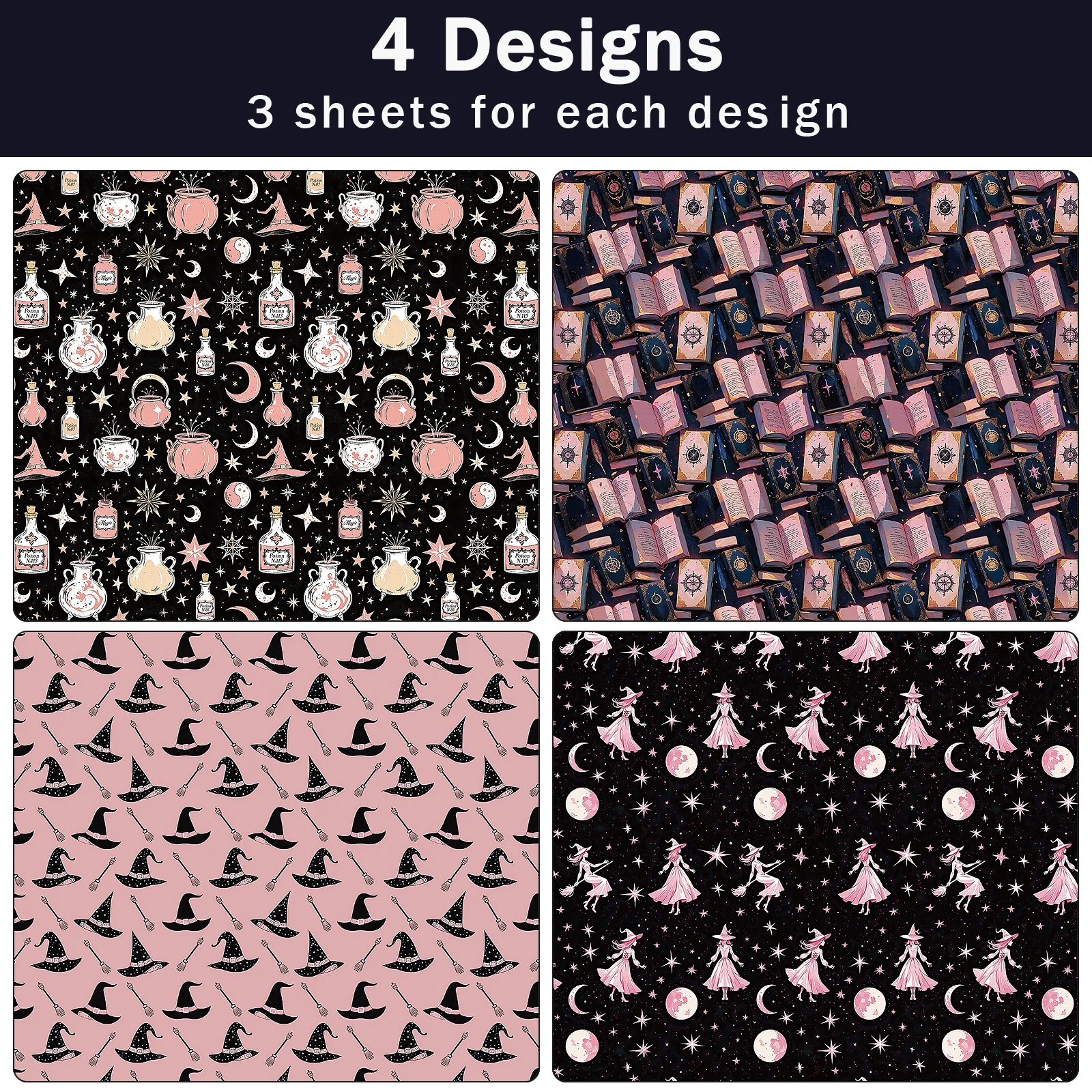 12장의 신비로운 마녀 포장지 핑크 마녀 포장지 마법적 - Pattern Tissue Paper 리뷰 및 가격