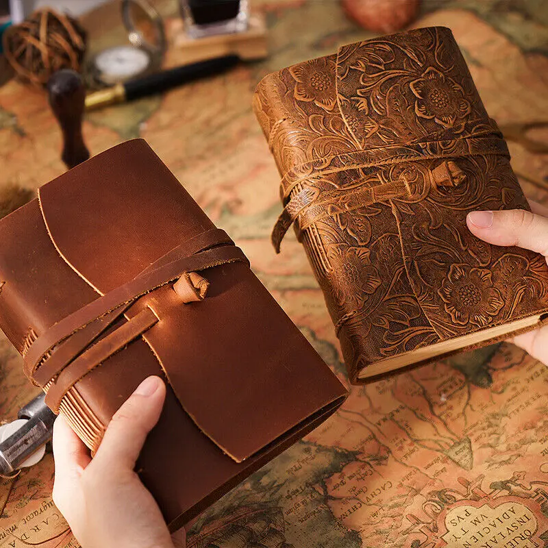 Retro Leather Notebook Diary Blank Notebook Travel Notepad Writing Journal Thickened Sketchbook Office Stationery Supplies