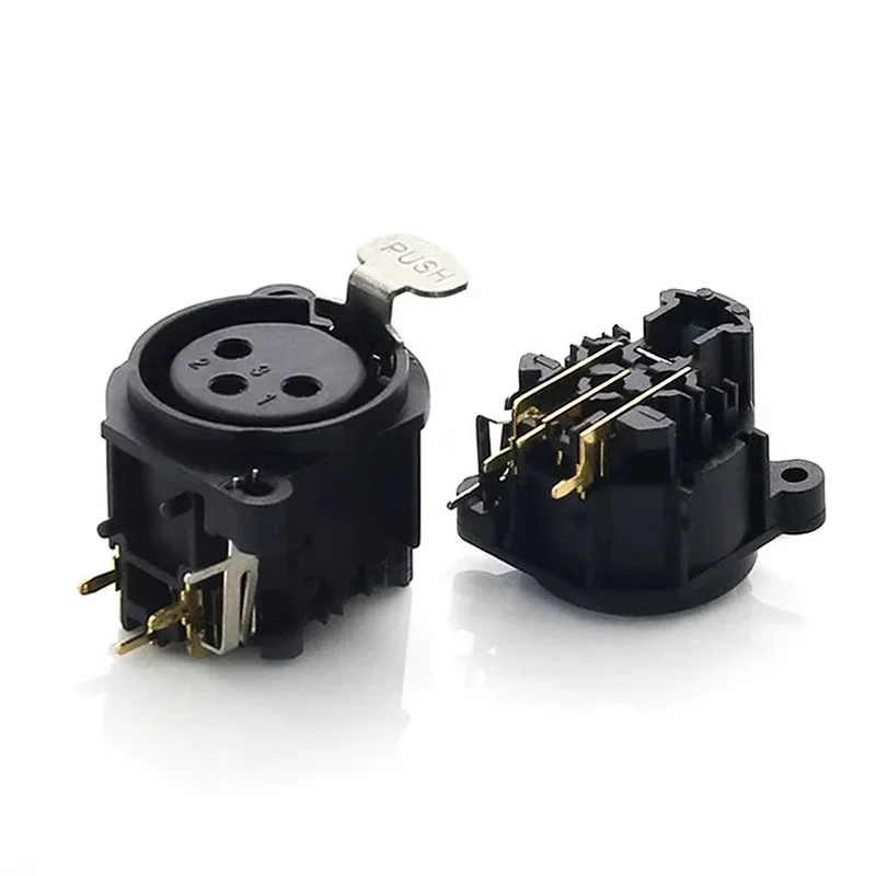 3Pins XLR Male Female Plastic Connector Chassis PCB Panel Socket Connector for Mic Socket