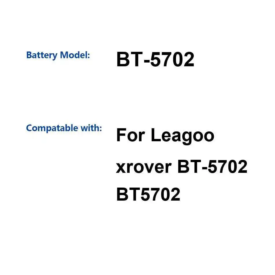 

5000Mah For Leagoo Xrover BT-5702 Mobile Phone Battery Good Low-Temperature Performance High-Capacity