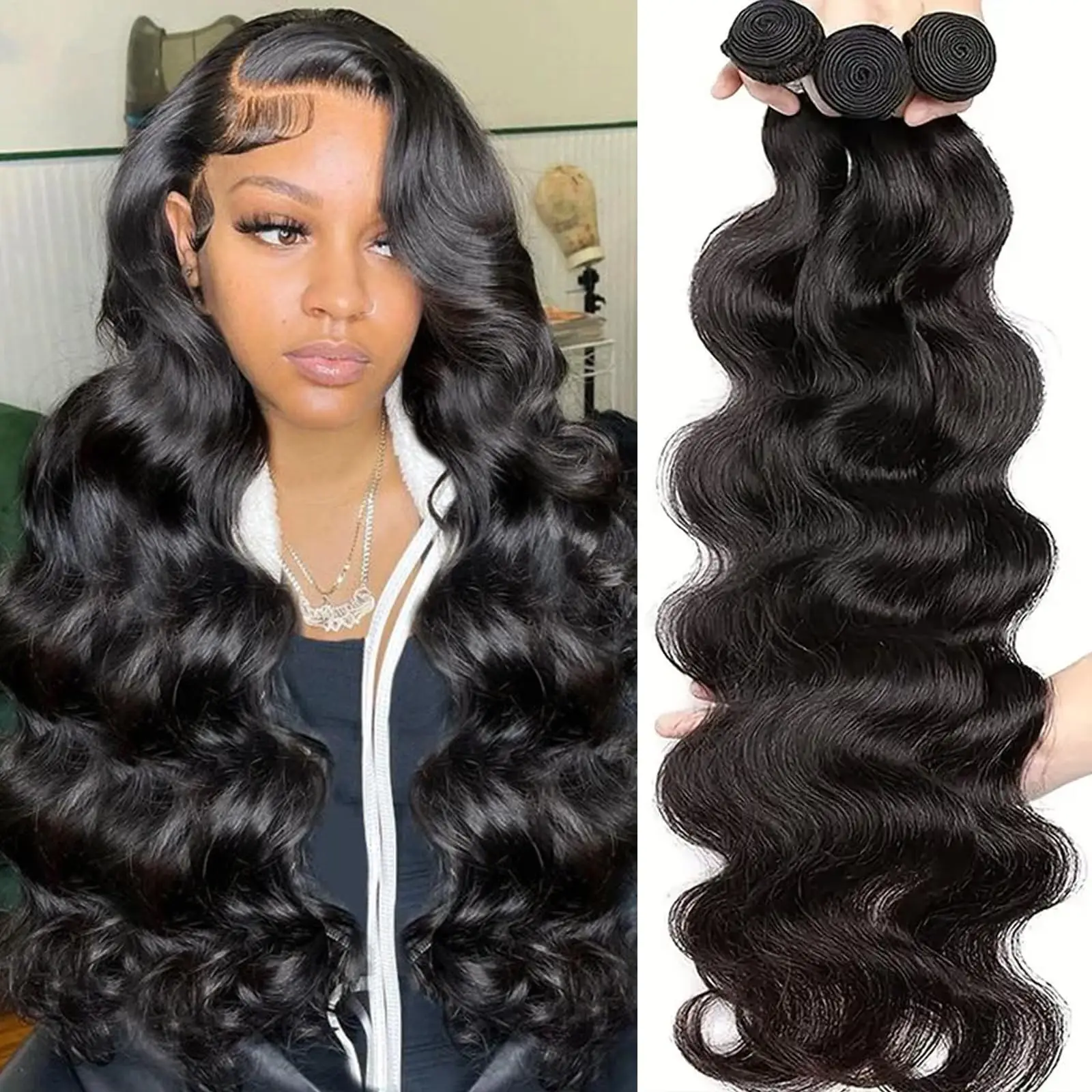 Tomiyaa Hair Peruvian Body Wave Hair 3 Pcs Human Hair Bundles Natural Color 10-32 inch Loose Wave Remy Hair Extentions