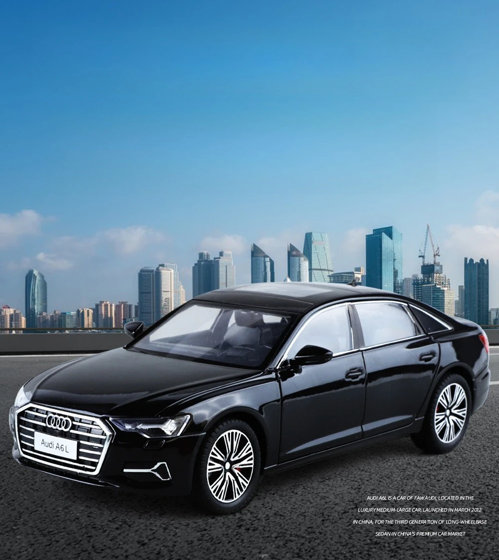 

1:24 A6L Sound and Light Pull Back Children's Toys Car Sound Model Ornament Diecast Alloy Car Model Collectible