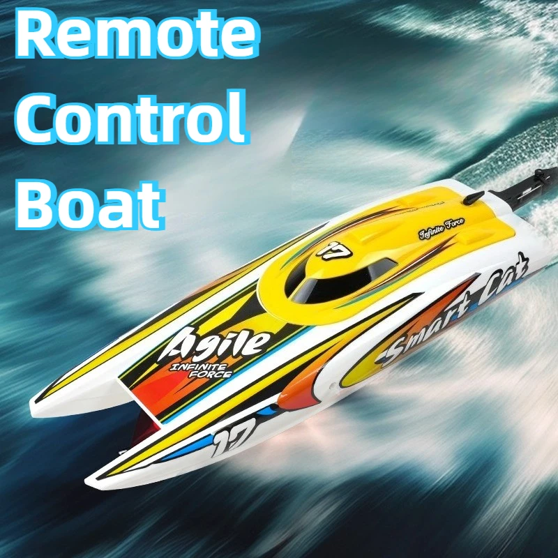 

2.4G RC Speedboat Water-cooled Brushed Electric Catamaran Model 42cm Self-reset Waterproof Adult Universal RC Boat Model Toy