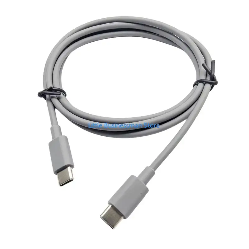 Graues Typ-C-Kopfhörerkabel 130 51 Zoll, Ersatzkabel zum Aufladen und Musik mit PVC-Abdeckung für Schreibtisch, Büro, Reisen – Detail 8