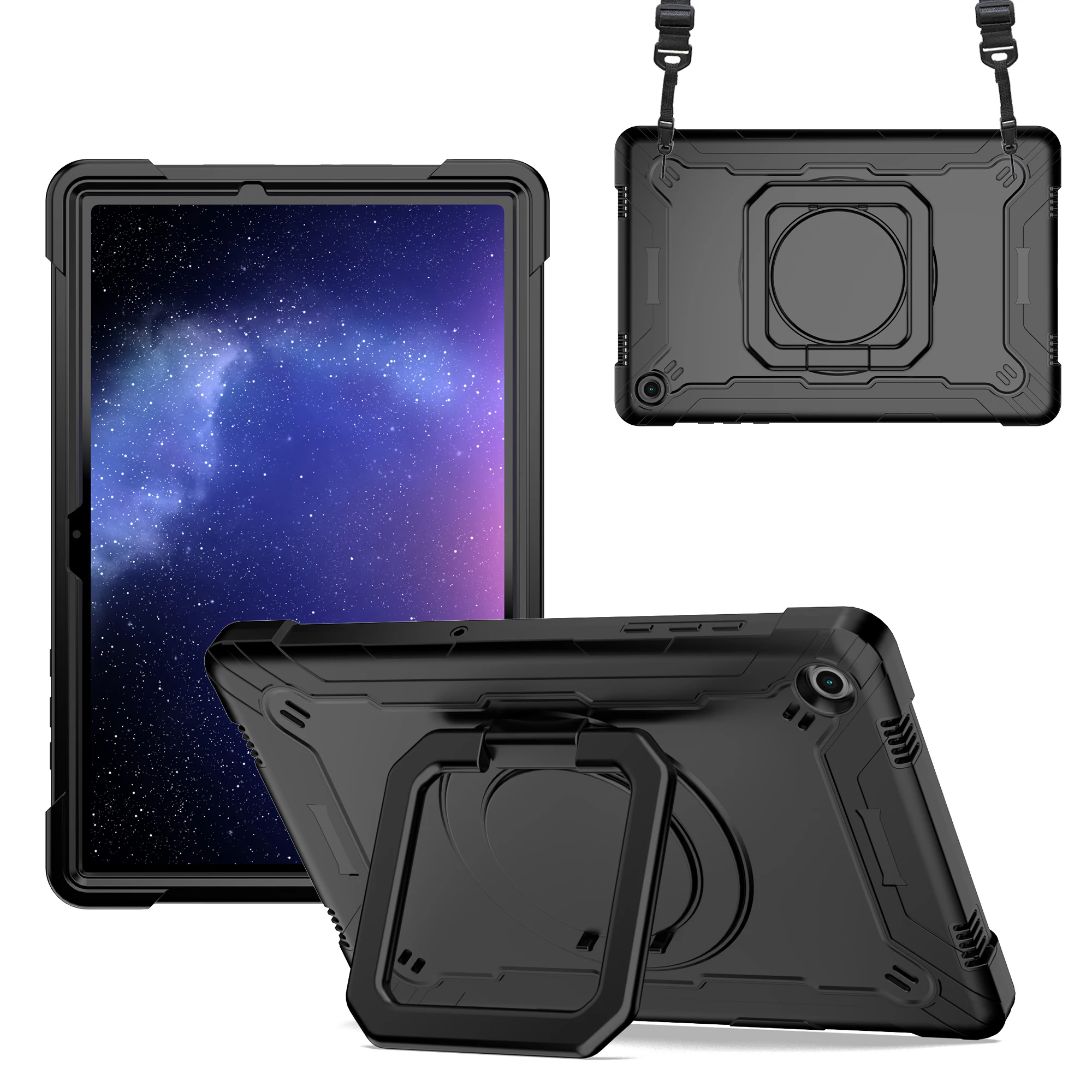 

Case for Galaxy Tab A11+ 11Inch 2025(SM-X310/SM-X315 LTE/SM-X236) Shockproof Heavy Duty Cover 360 Rotating stand/Shoulder Strap