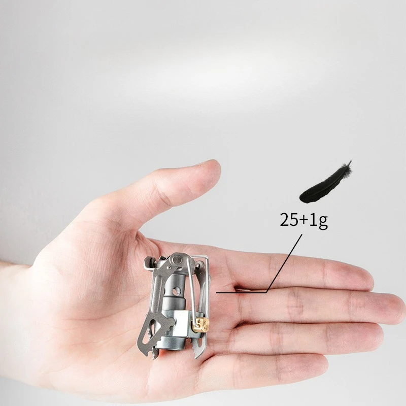 Outdoor Camping Mini Burner Portable Ultra-light Titanium Alloy Gas Stove Picnic Stove 25g