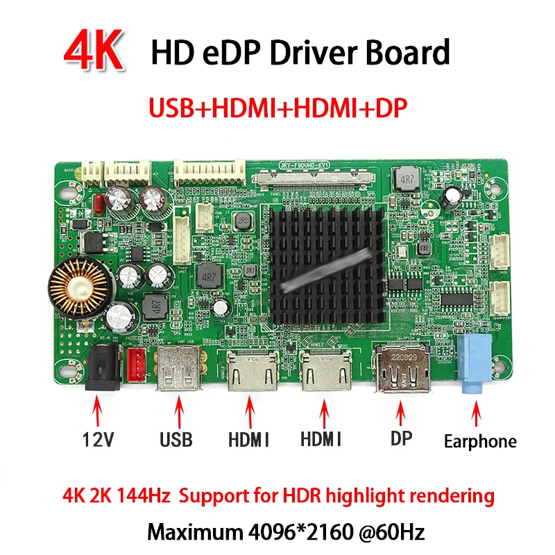 

For LG27GL650F M270HAN02.2 144Hz LCD Control Board eDP (4 Lanes) 40 pins 1920×1080 (FHD) Drive Board HDMI DP Port Driver Board