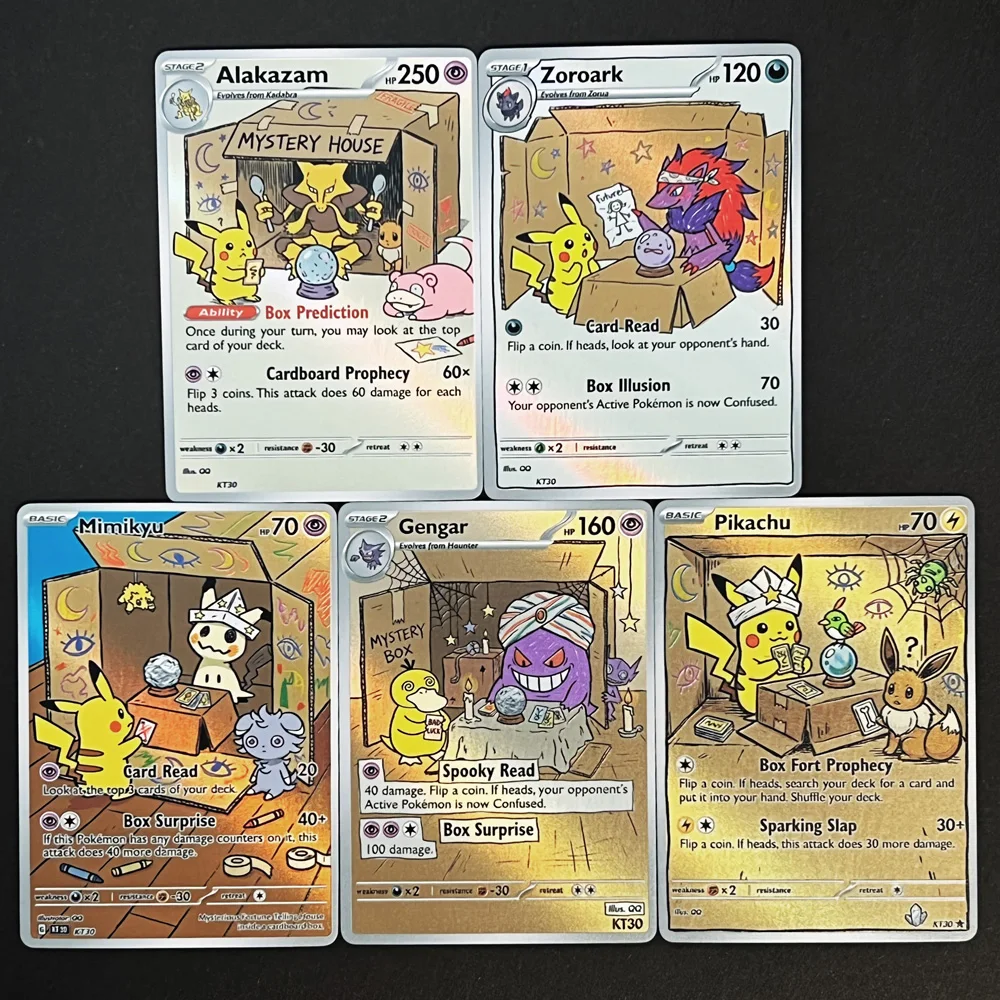 

5Pcs Pokemon Cards Alakazam Zoroark Mimikyu Gengar PTCG Holographic Cards Collection Rare Holo Pokemon Cards Gift