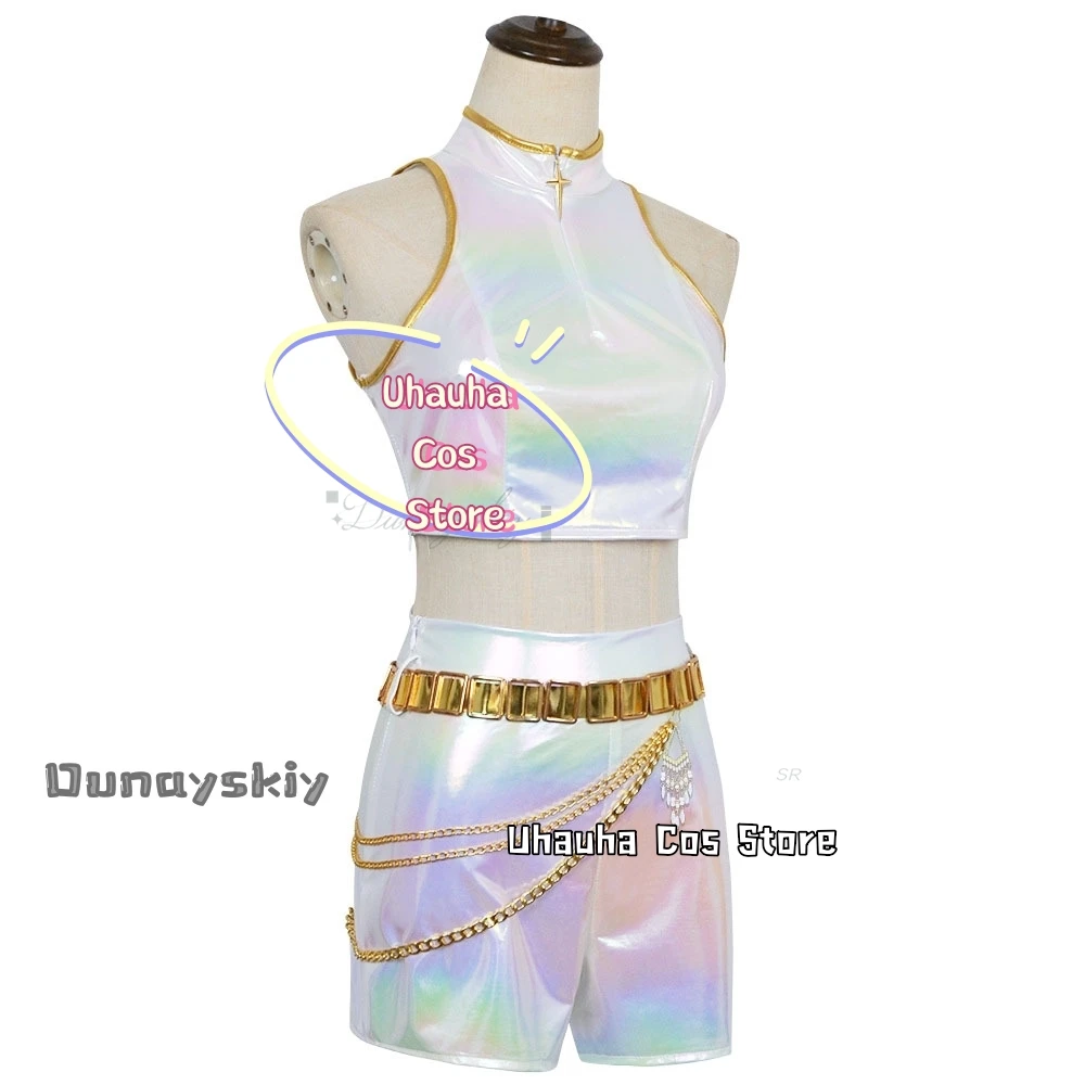 Rumi Anime K-POP Demon Hunters disfraz de Cosplay dorado blanco peluca de Cosplay para niños accesorio ropa para niños para carnaval Halloween