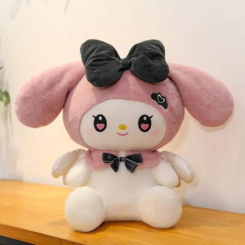 50cm sanrio brinquedo de pelúcia diabo kuromi brinquedo de pelúcia anjo melodia travesseiro decoração do quarto presente aniversário das crianças presente natal