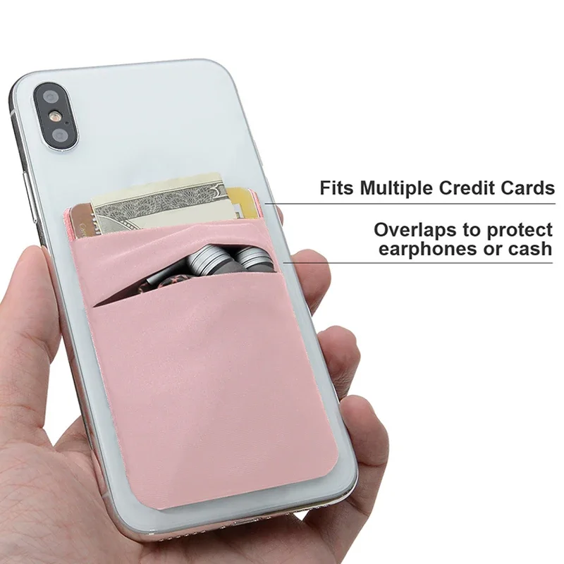 2PCS Klebstoff Aufkleber Tasche Geld Tasche Telefon Brieftasche Fall Mode Elastische Tuch Handy Karte Halter Kredit ID Karte Halter