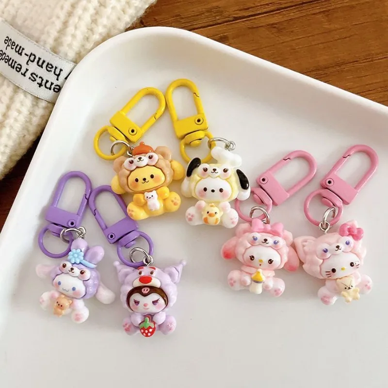 Hello kitty My Melody Kuromi Pochacco Keychain Cute Cartoon School Bag Pendant Exquisite Bag Accessories Holiday Gift Wholesale
