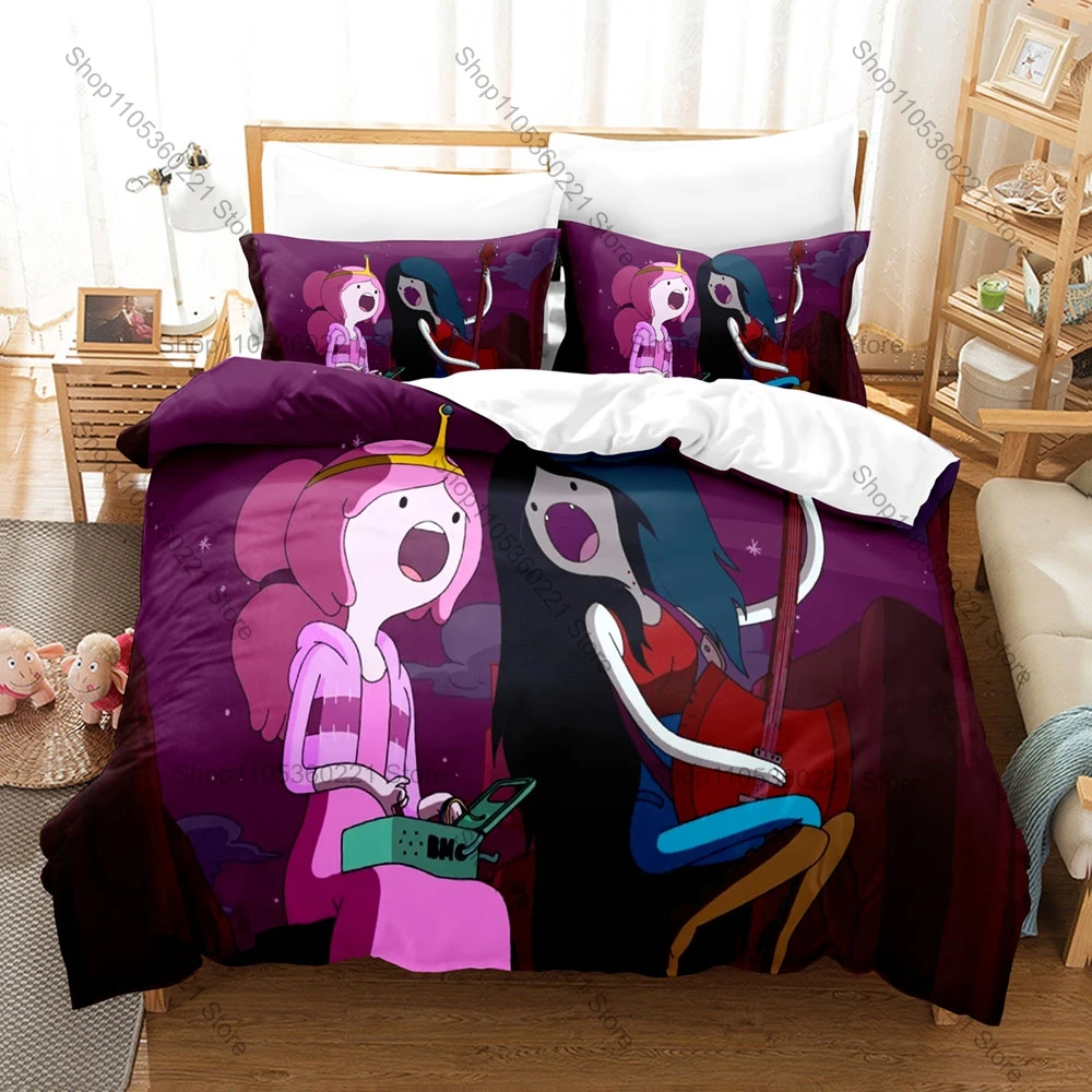 

Marceline and Princess Bubblegum 3PCS Bedding Set, Duvet Cover + 2 Pillowcases, Cartoon Print Soft Microfiber for Fans