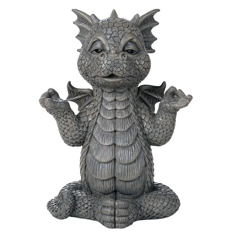 

Giftware Garden Dragon Meditation Inner Peace Yoga Decorative Garden Accent Sculpture Stone Finish 10 Inch Tall