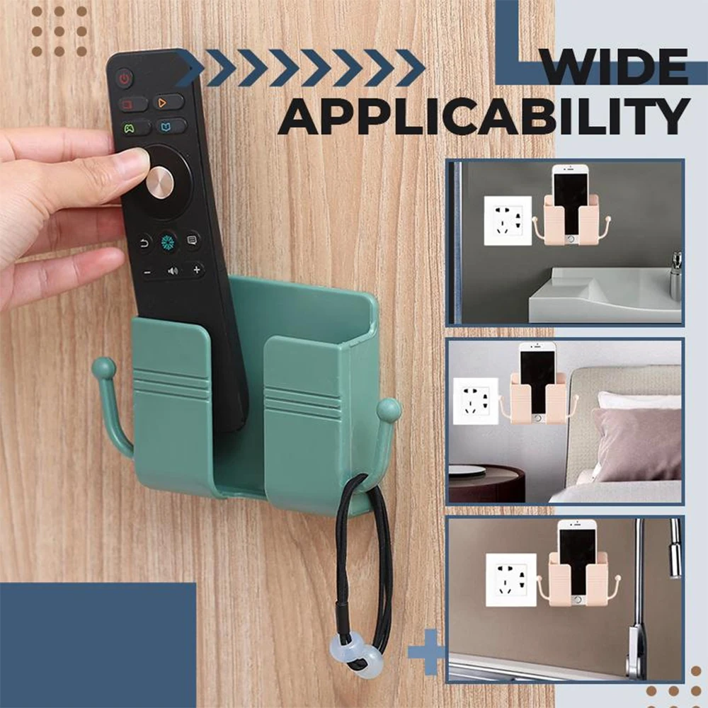 New Mobile Phone Holder Wall Mounted Organizer Storage Box Wall Charger Hook Cable Charging Dock Multifunction Holder Home Stand