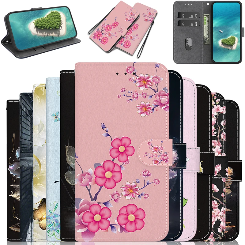 Stand Flip Wallet Case For Honor 7A 8A 8S 8C 8X 9x 9 10 20i 20 200 Lite View 20 200 Pro 5G Flip Painted Pattern Wallet Case