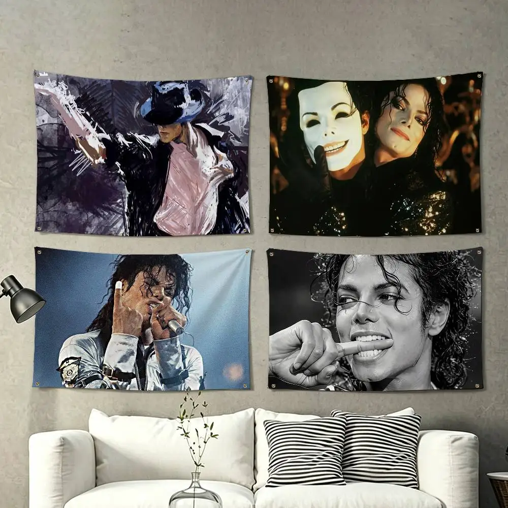 MJ Dance King Michael Jackson Flags Wall Hanging Tapestry Outdoor Garage Room Decorative flag Background Blanket