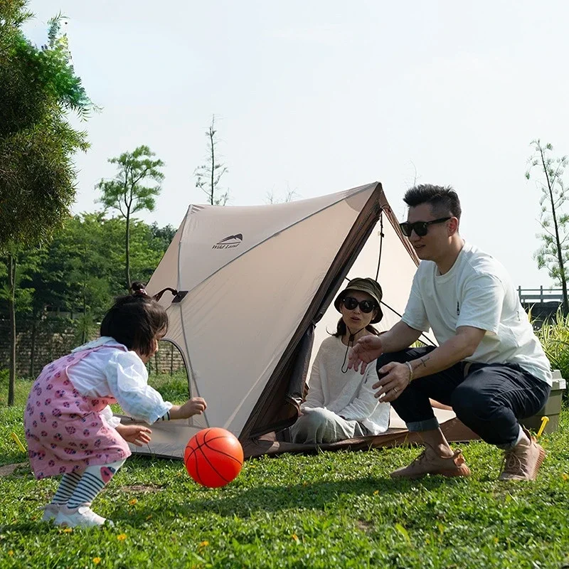 Light Campaign Tent Pop Up Camping Screen Mesh Ultralight 2 People Shade Garden Gazebo Pergola Beach Blackout Side Awning Fold