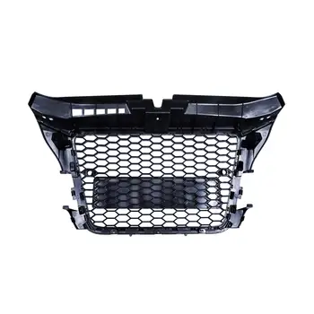 適用於 08-12 年奧迪 A3 8P S3 RS 款式亮黑色蜂窩網狀前保險桿格柵 6 最佳銷售 奧迪A3 8P格柵 - №1