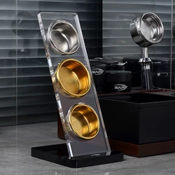 IKAPE Espresso 3 pcs Basket Display Stand, Portafilter Filter Basket Holder, Acrylic Basket Storage Suitable for 54/58mm Baskets