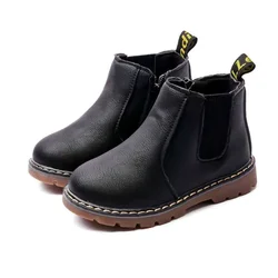 Children Snow Boots Boys Side Zipper Non-slip Fashion Warm kids Boot Girls Waterproof Thickened Leather Boots Kids Casual Shoe