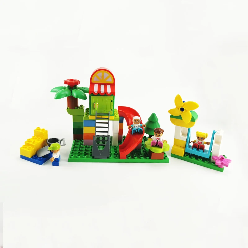 Big Size Building Blocks Toys Playground Slide Park Windmill Swing Bricks Parts Construction Accessories Compatible Large Bricks