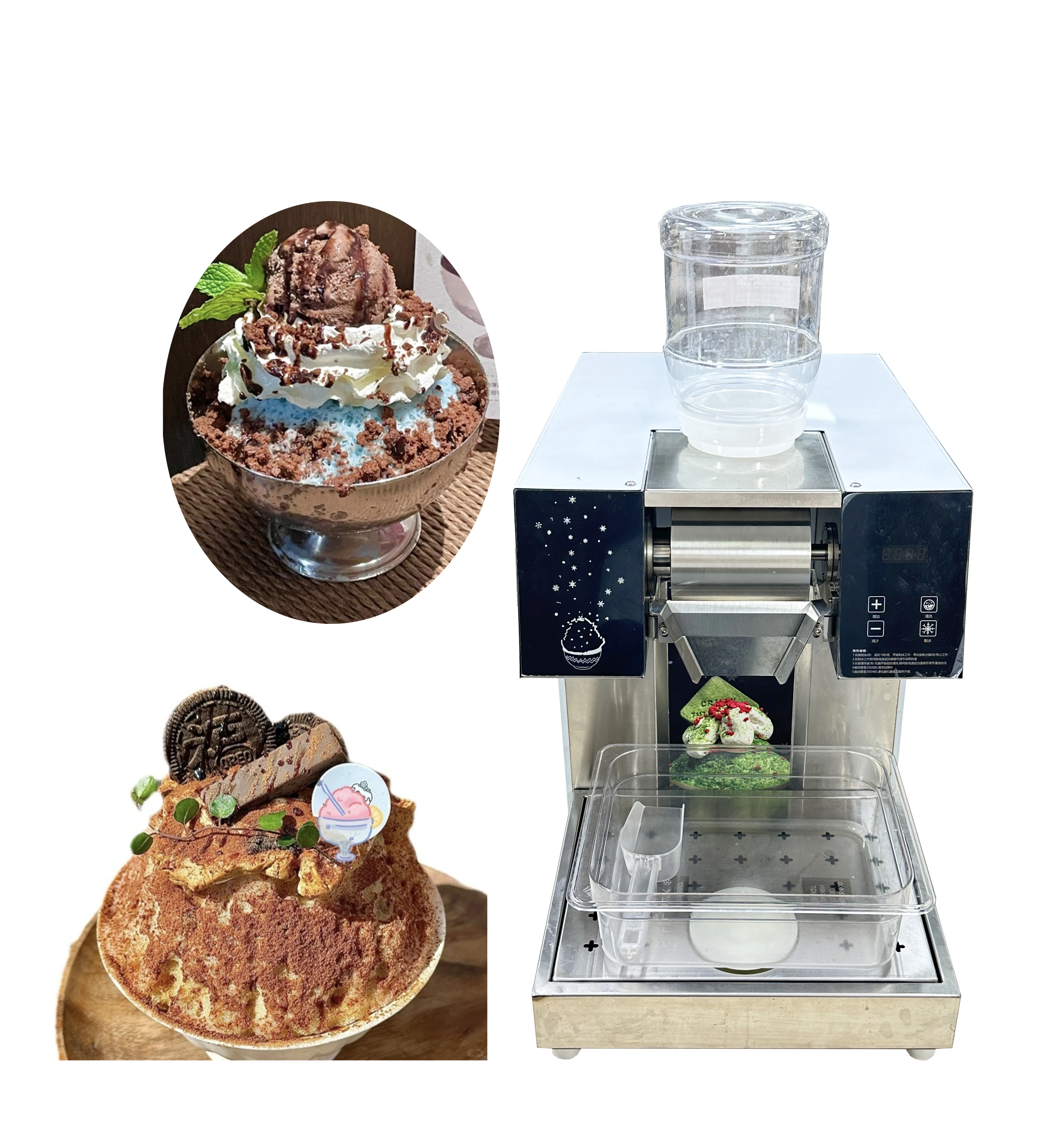 

Commercial Automatic Shaved Ice Machine Snowflake Ice Machine 200KG/24H Air Cooling for Restaurant