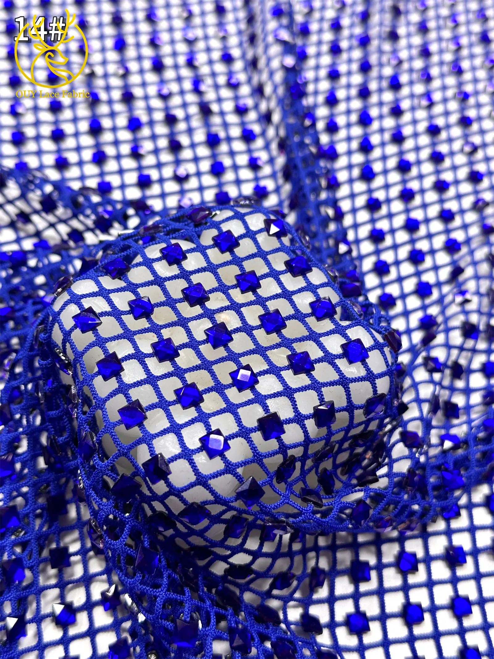Luxuriöser Hochwertiger Edelstein-Stretchstoff 2026 Luxuriöser Hochwertiger Glitzer-Kristall-Strass-Stoff für Party- und Abendkleider zum Nähen – Detail 21