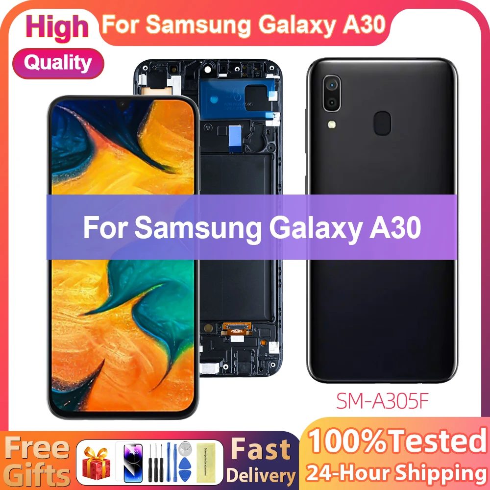 

6,4-дюймовый супер OLED-дисплей для Samsung Galaxy A30, сенсорный ЖК-экран для Samsung SM-A305FN SM-A305F A305, запасные части для дисплея