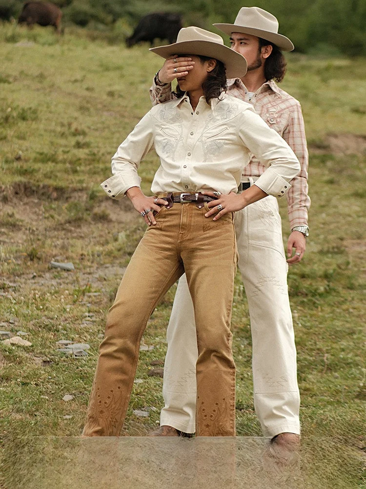 

Western Series Rattlesnake 6OZ Red Ear Sails Ready-to-wear Dyeing Splicing 747 Flared Pants MBBCAR Narrow Range Jeans