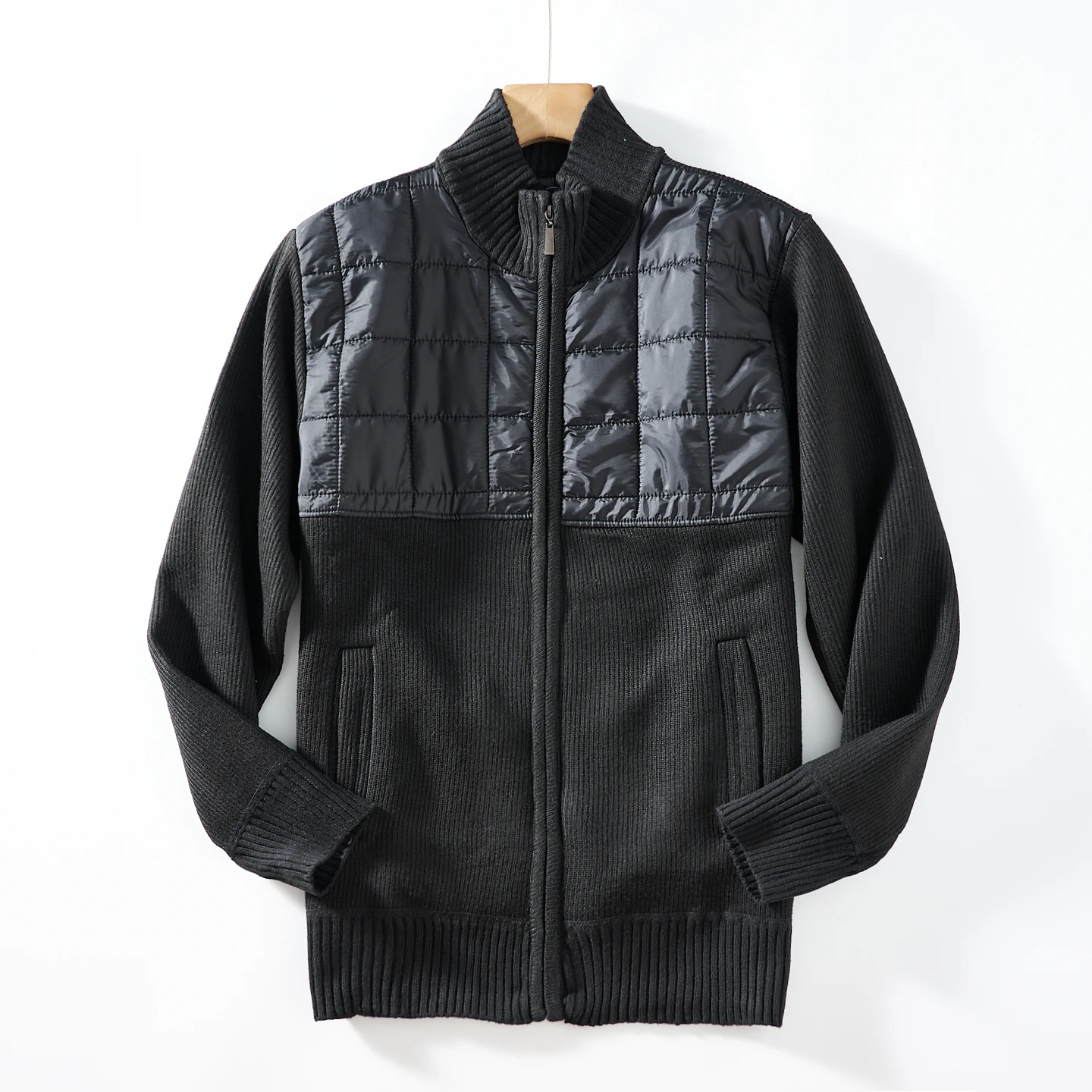 

2025 Winter New American Retro Standing Collar Long-sleeved Thickened Warm Knitted Cardigan Sweater Men's Fashion Casual Sweater