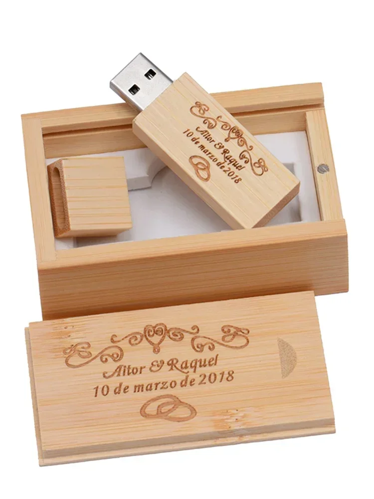 20 ชิ้น/ล็อตไม้ธรรมชาติ USB Flash Drive ฟรีโลโก้ที่กําหนดเอง Over Pendrive 4GB 8GB 16GB 32GB 64GB 128GB Memory Stick Creative ของขวัญ