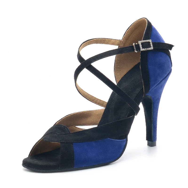 

Wedopus Royal Blue Latin Dance Shoes Tango Salsa Rumba Samba Professional Ballroom Dancing Shoes Women Sandals 5CM-10CM