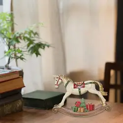 Nordic Rocking Horse Doll Figurine Bedroom Living Room Desktop Home Decoration Collectible Crafts Christmas New Year Gift