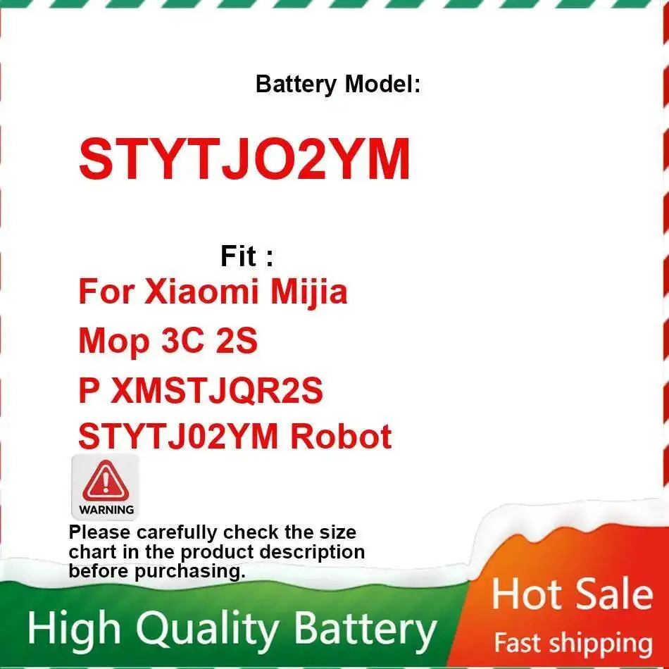 

Replaceable STYTJO2YM 3200Mah Cleaning Robot Battery For Xiaomi Mijia Mop 3C 2S P XMSTJQR2S STYTJ02YM
