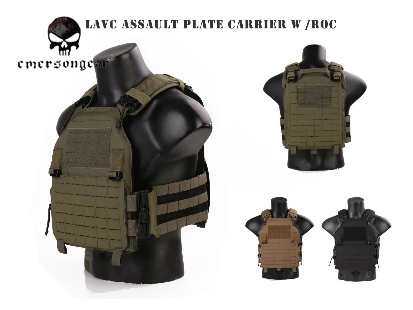 

Emersongear Tactical Vest Lightweight ROC LAVC LVAC ASSAULT Plate Carrier Body Armor MOLLE Protective Gear EM7404