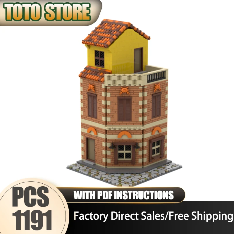 

Moc Building Bricks Italian Street Series (Build 12) Technology Modular City Street Blocks Gifts Christmas Toys DIY Set Assembly