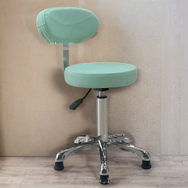 Bar Stools Chair Wheels Barber Men's Shaving Salon Mirrors Hairstylist Beautician Stool Aesthetic Chaise Coiffure Owl Backrest