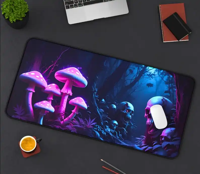 

Magic Mushroom Game Mouse Pad,Mushroom Office Decoration Desk Pad,Non-Slip Waterproof Mouse Pad,perfect Gift for Mushroom Lovers